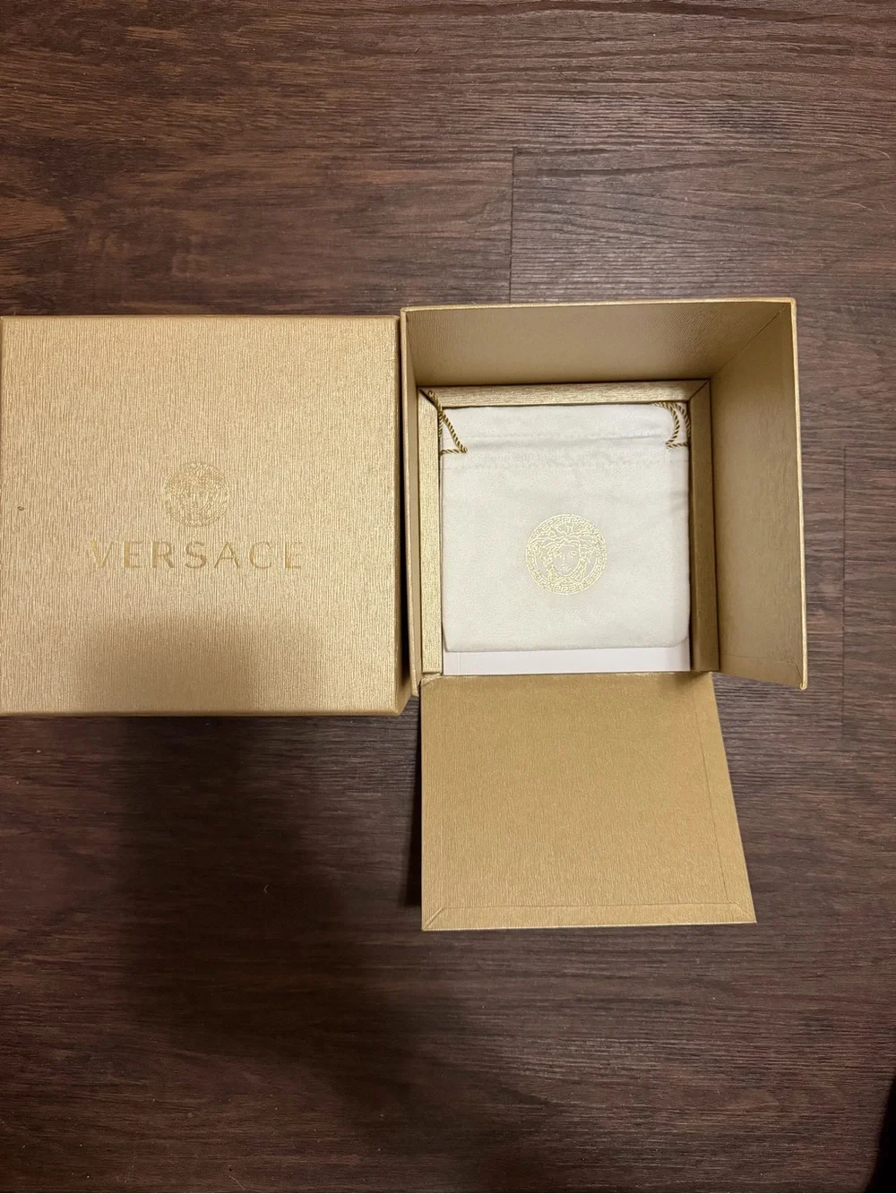 Versace Gold-Tone Medusa Face Bracelet Watch